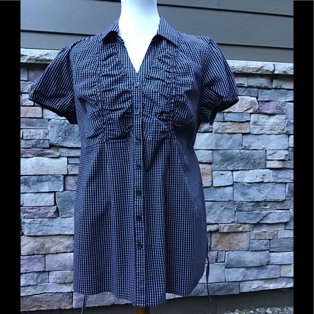 Motherhood Maternity blouse black/white check L